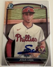 Jesus Starlyn Caba Auto Signed 2023 Bowman Chrome 1st #BCP164 Phillies IP