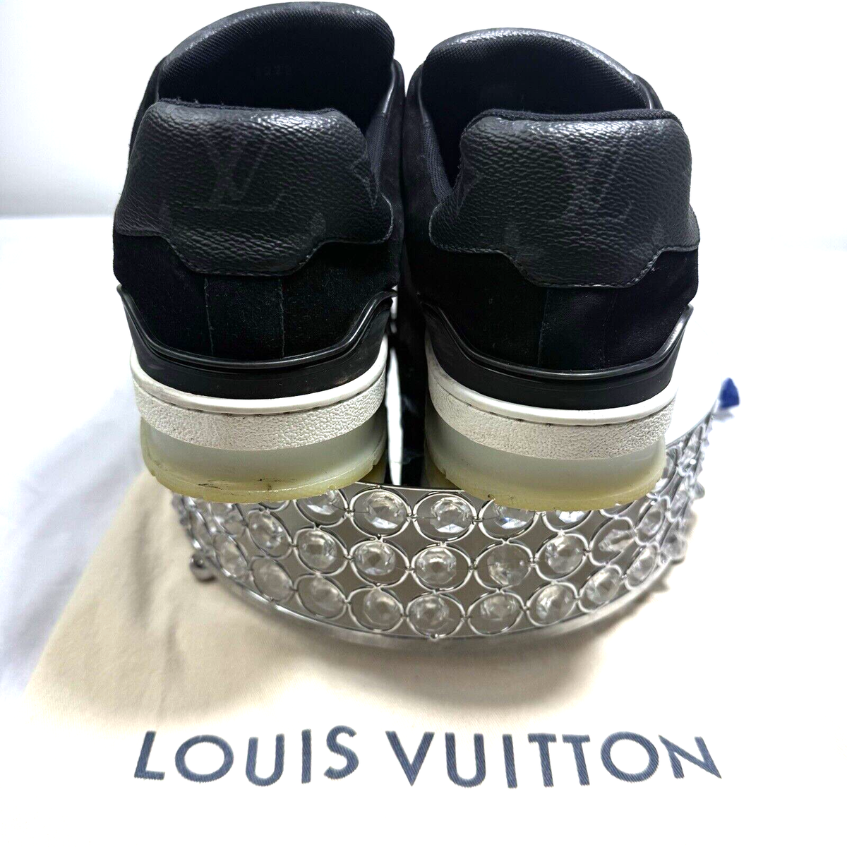 Size 9 - Louis Vuitton Trainer Low Black Monogram for sale