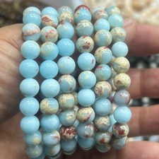 Wholesale Lot 6 pcs Natural stone 8mm7.5"Crystal Stretch Bracelet