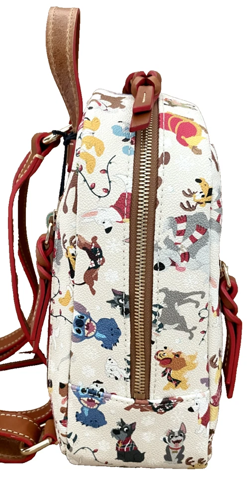 Nuevo Bolso Mochila Dooney & Bourke Santa Tails Navidad Vacaciones Perros Parques Disney Foto 3 de 4