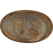Brass Cs Csa Civil War Confederate States Cs Plate For Cartridge Box Vintage