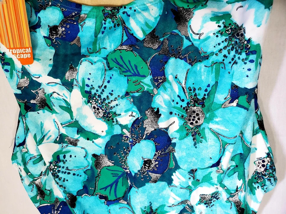 Traje de baño Tropical Escape una pieza. Control de barriga multicolor floral talla 14 nuevo con etiquetas Foto 4 de 4