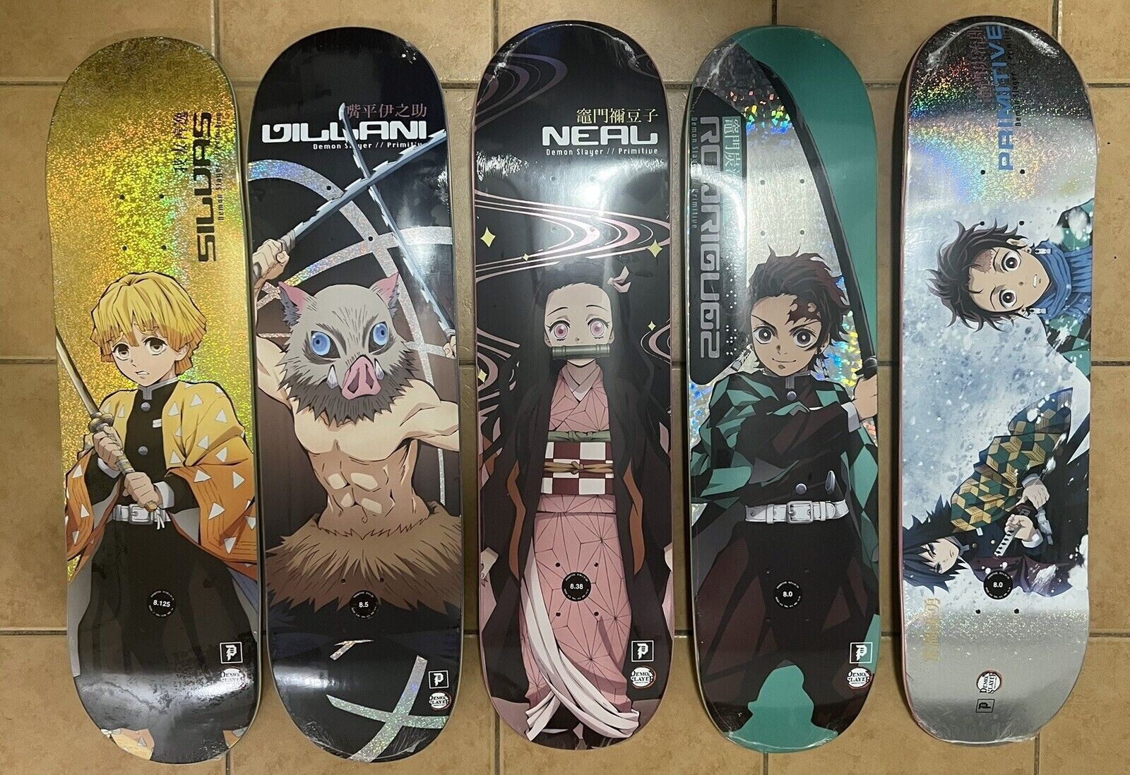 Primitive X Demon Slayer Skateboard Decks Series Full Set Lot New Rare