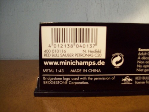 1/43 MINICHAMPS 400 010116 SAUBER PETRONAS C20 NICK HEIDFELD GP MALAYSIA 2001 - Picture 4 of 4