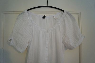 Multiblu blouse white S 36 cotton ruffle