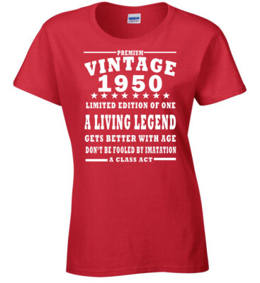 Jahrgang 1950 Geburtstag Damen T-Shirt Party Wechsel Jahr Weihnachten jedes Jahr 70.