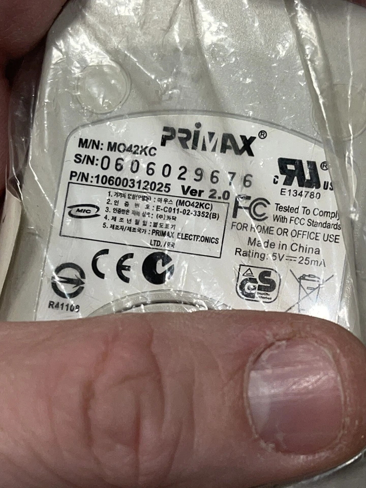 Fujitsu Siemens Primax Mo42kc Fsc Mouse Ps/2 Connections Port Retro Vintage Ball - Image 3 of 4