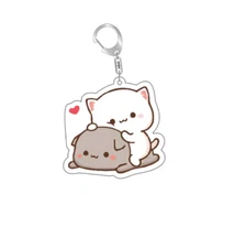 Anime Dudu Bubu Key Chain Super Cute Couple White and Grey Couple Bear Panda H