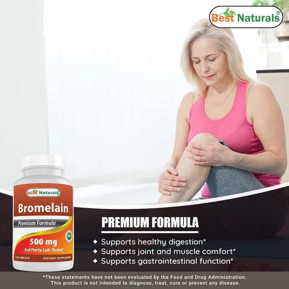 Pack de 2 Best Naturals Bromelina 500 mg 120 Comprimidos Foto 4 de 4