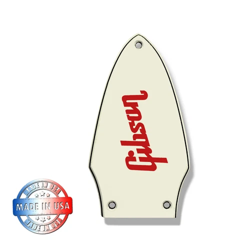3 Ply Parchment/Black Truss Rod Cover for 1975 Gibson Flying V + Red Decal