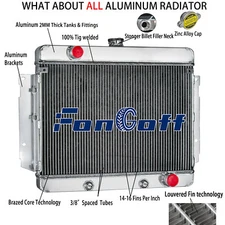 3 Core Radiator Fits 69-70 Chevy Bel Air Impala Caprice Brookwood Kingswood