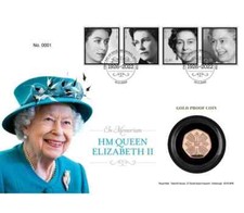 Her Majesty Queen Elizabeth II Memoriam 2022 Gold Proof 50p Coin Cover No 52/200