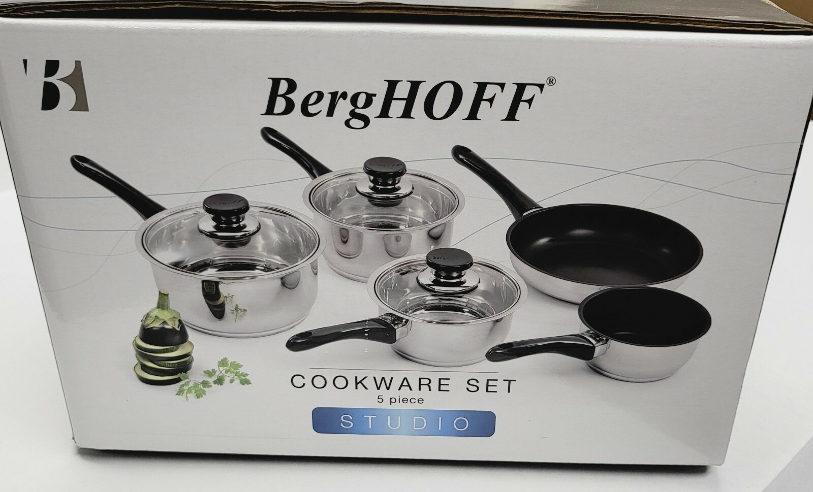 BergHOFF Cooking Pans SetVision 8 Piece Stainless Steel Cookware NEW eBay