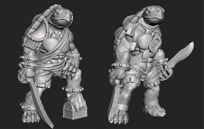 Tortle Pirates D&D Depths of Savage Atoll EC3D  28mm 32mm 