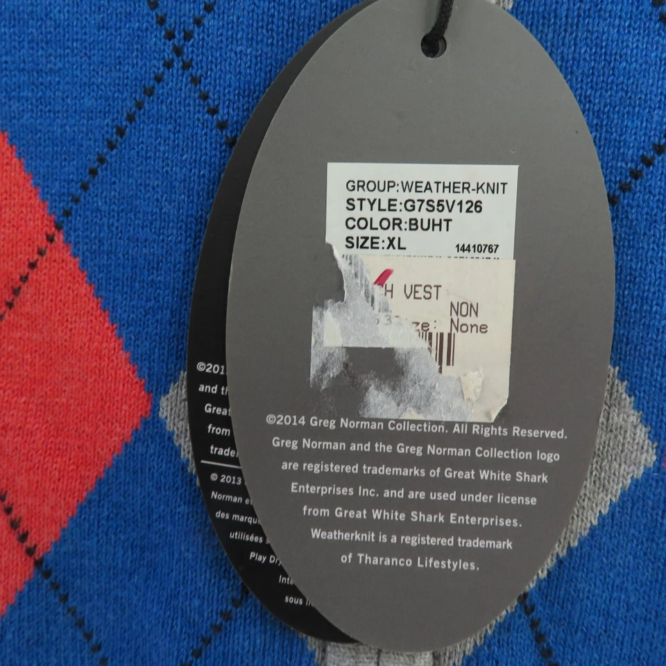 Colete Greg Norman Masculino XL Vermelho Azul Argila Quarto Zíper Quebra-Vento Kiawah Novo - Imagem 4 de 4