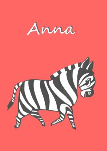Malbuch/Notizbuch/Tagebuch - Anna: Zebra, DIN A4, blanko mit kleinem (Q8y)