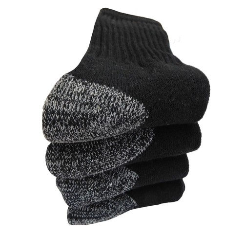 4-8-12 Crew socks REINFORCED Black COTTON WORK SOCKS FULL CUSHION SIZE 10-13 - Picture 3 of 11