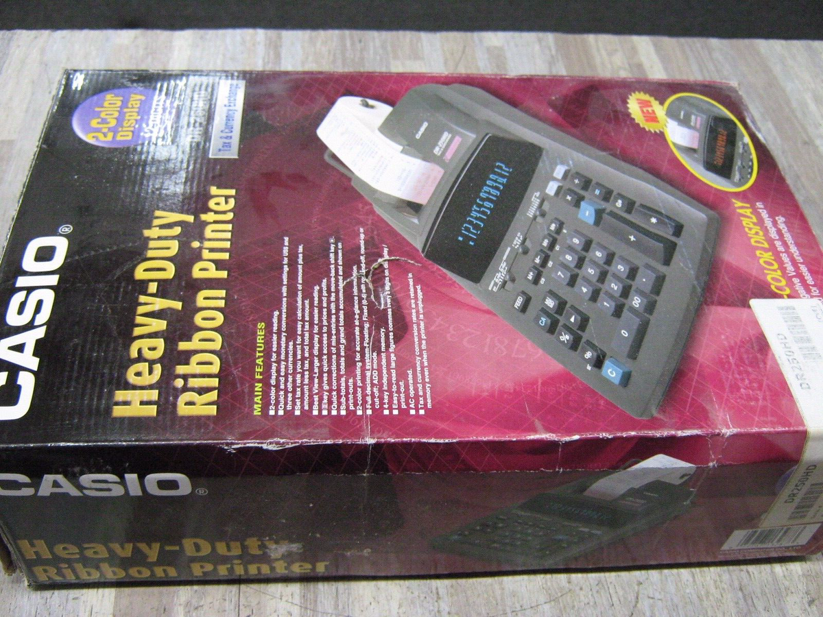 Casio DR-250HD Electronic 2 Color Printing Calculator - Near Mint