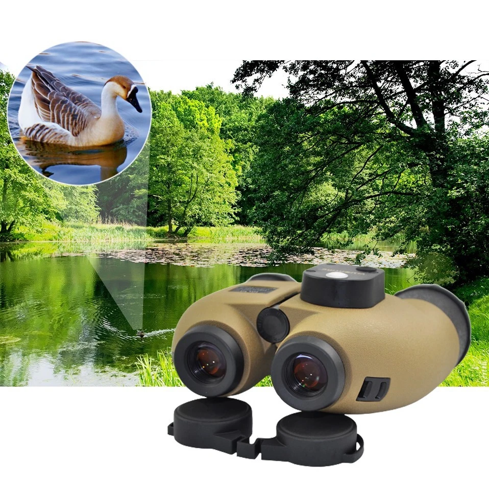 Visionkin 10x50 BAK4 Military Marine Waterproof Binoculars Compass Range Finder