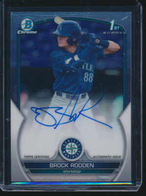 BROCK RODDEN AUTO 1st 2023 Bowman Chrome Draft Autograph MARINERS