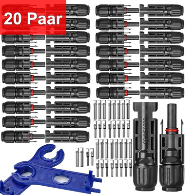 20PCS PV Solarstecker Solarkabel 6mm2 4mm2 Stecker Kupplung Verbinder Solarpanel