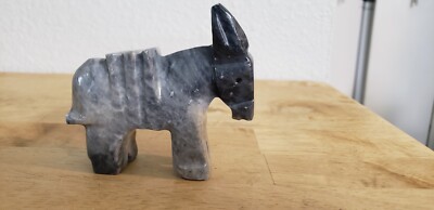 Vintage Marble Onyx Stone Burro Mule Donkey Mexico Animal Figurine