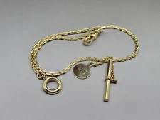 Vintage Rhythm 13.1 Grams 1/10th 12K Gold-Filled Pocket Watch Fob Chain 13.5"