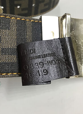 Fendi Belt Zucca Pattern Reversible Wide Silver Square Fendi Belt Zucca Pattern Reversible Wide Silver Square