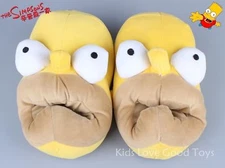 New Novelty Homer Simpson Slippers Yellow Adult Funny Plush Big Mouth Shoes