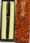 Pilot Tiger 600 Black Fluted & Gold Fountain Pen - F Nib - 1970s - New-Old-Stock