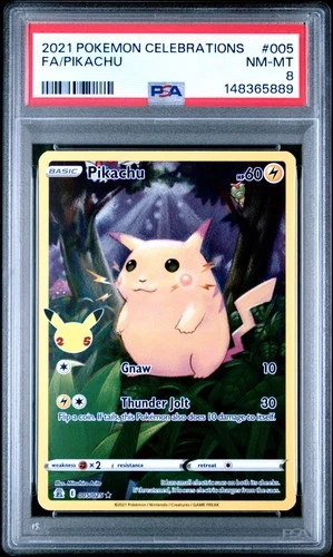 2021 POKEMON CELEBRATIONS #005 FULL ART/PIKACHU PSA 8