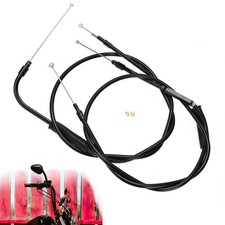 41.3" Black Vinyl Stainless Steel Braided Extended Throttle and Idle Cable Ki...