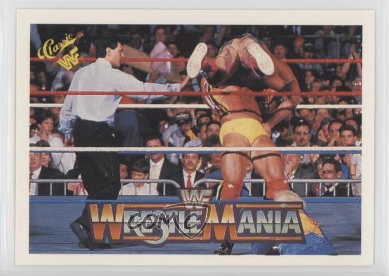 1990 Classic WWF The History of Wrestlemania Ultimate Warrior #112 HOF 0b3