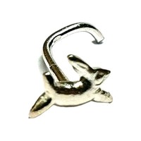 Hase Nasenstecker Springender Hase Ostara 22G (0,6Mm) 925 Sterling Silber Loc...