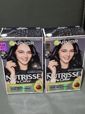 Image of 2 X Garnier Nutrisse Ultra Color Permanent Colour 1.10 Infinate Black 