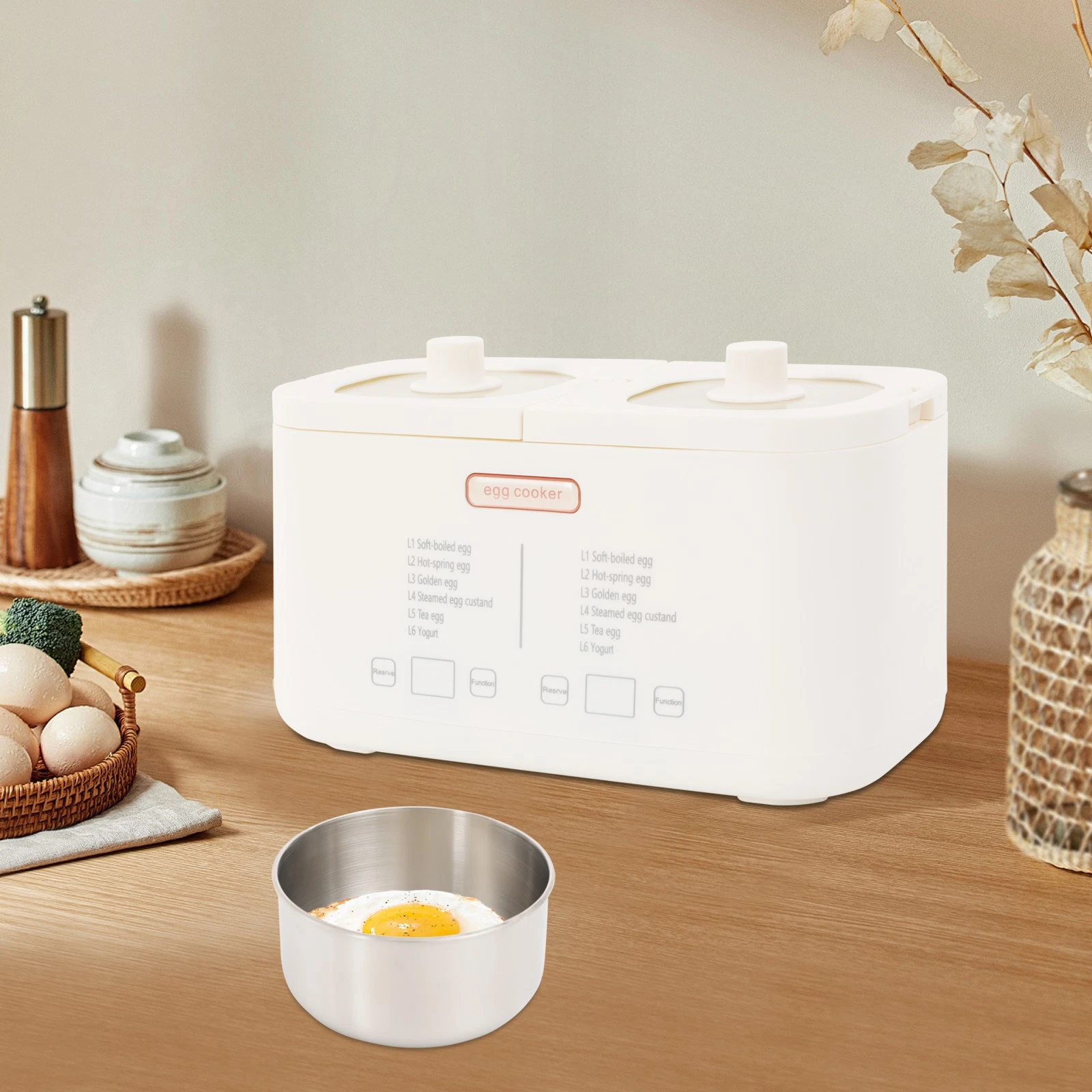 Egg Cooker Rapid Egg Cooker Egg Boiler with Auto Shut Off Feature For 8 Eggs