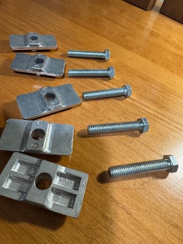 FIVE VINTAGE OLD SCHOOL Bicycle Kickstand Silver Alloy Top Plate Only W/ BOLTS - Picture 5 of 9