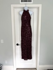 Windsor All Over Sequin Halter Maxi Dress Size S