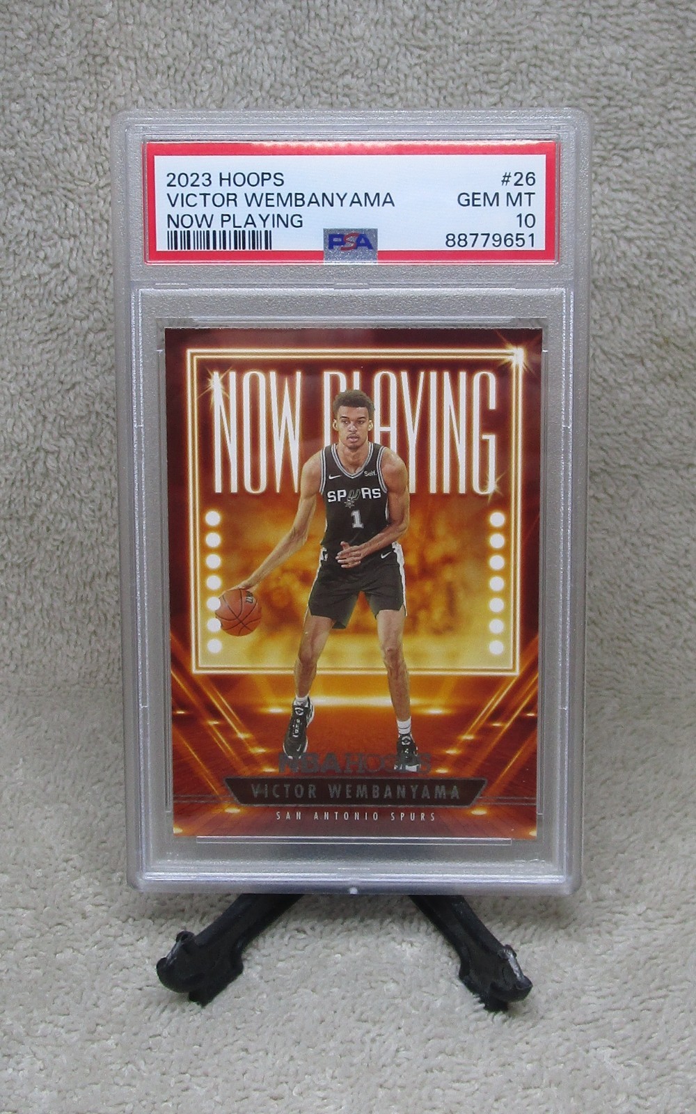 PSA 10 VICTOR WEMBANYAMA 2023 NBA Hoops NOW PLAYING Rookie Card #26 LOW POP
