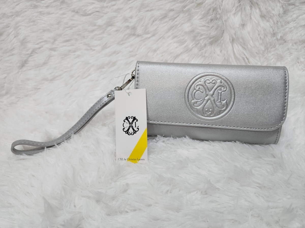 CXL Christian Lacroix Silver Park Smooth Small Clutch Wristlet | eBay