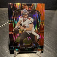 2025 Panini Select - Premier Level Baker Mayfield #137 Black & Red Shock Prizm