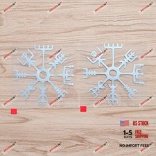 Silver Viking Norse Vinyl Decal Sticker - Vegvisir Compass Rune