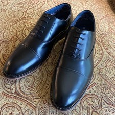 BRUNO MARC Louis 2 Mens 10.5 Black Cap Toe Oxford Business Formal Dress Shoes