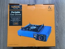 Halfords Portable Gas Stove with Carry Case Single Ring Cooker for Camping