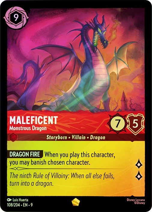 Lorcana COLD FOIL Maleficent - Monstrous Dragon - Fabled # 108 | eBay