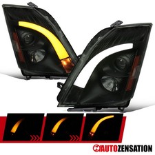 Projector Headlights Fit 2008-2014 Cadillac Cts Smoke Led Tube Sequential Signal