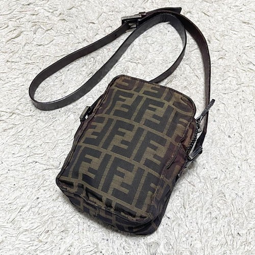 FENDI Shoulder Bag Pochette Zucca Pattern Logo Fitting - 第 3/11 張圖片