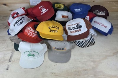 Vintage *FARM* & *Local Business Advertising Hats Lot Of 30 Snapback Trucker 