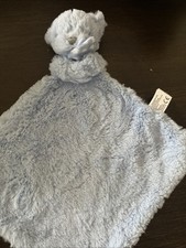 Kelly Toy Blue Teddy Bear Baby security Blanket Reverse Gingham Check Lovey