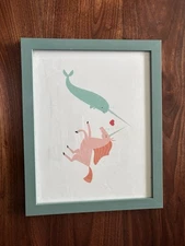 Narwal and Unicorn Indigo Printed Art 